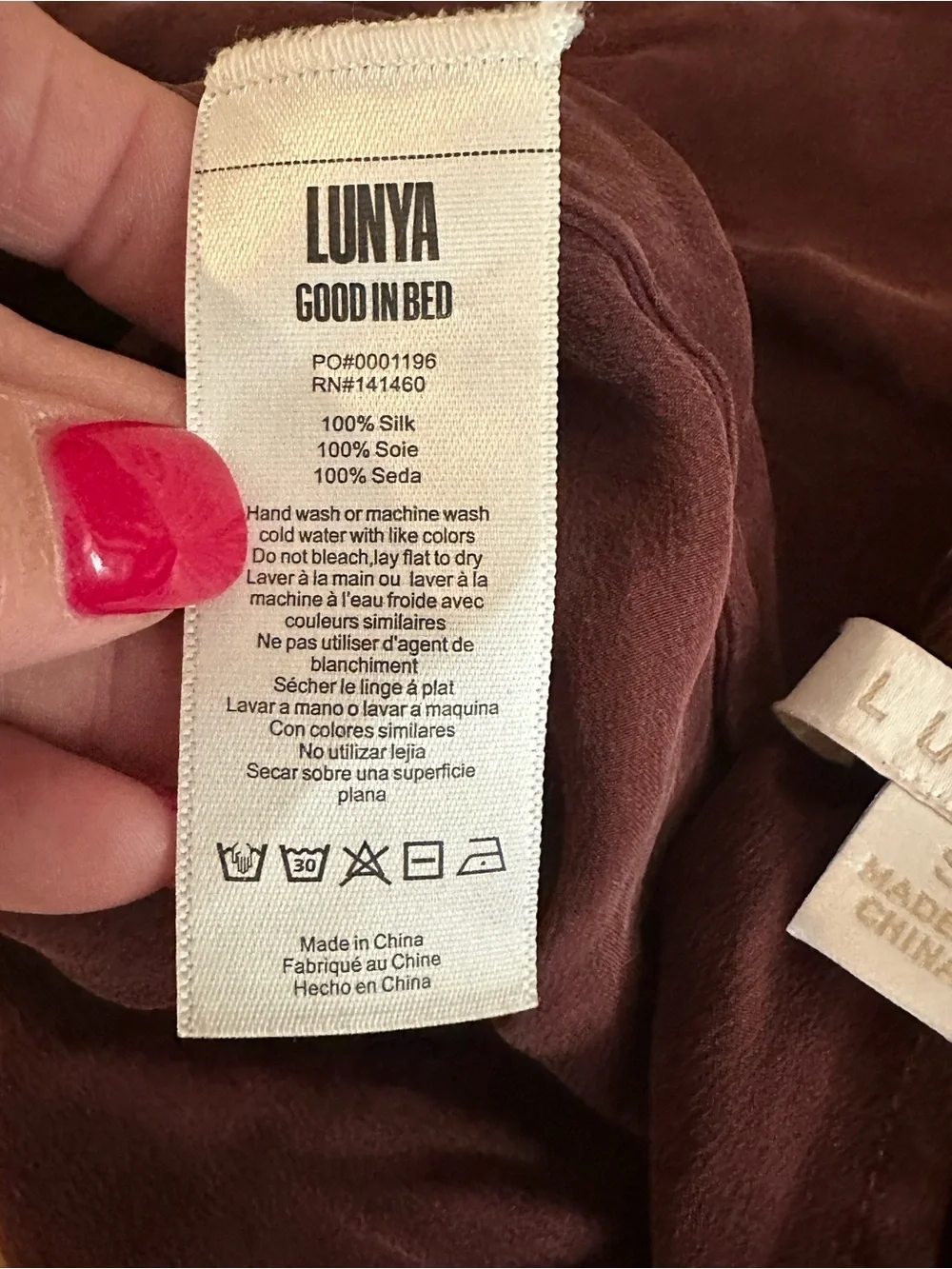 Lunya Washable Silk Tulip Back PJ Set Burgundy Calliope Wine